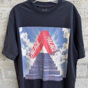 Palace Skateboards Tri Ternity Tee Shirt Black Mens size Large Tri Ferg USED